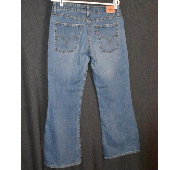 Levi's 519 Low Flare Legs Women's 11S Distressed Denim Jeans Blue Y2K - Picture 4 of 9